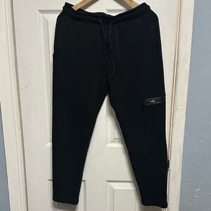 Men's Black Joggers with Zipper Pocket